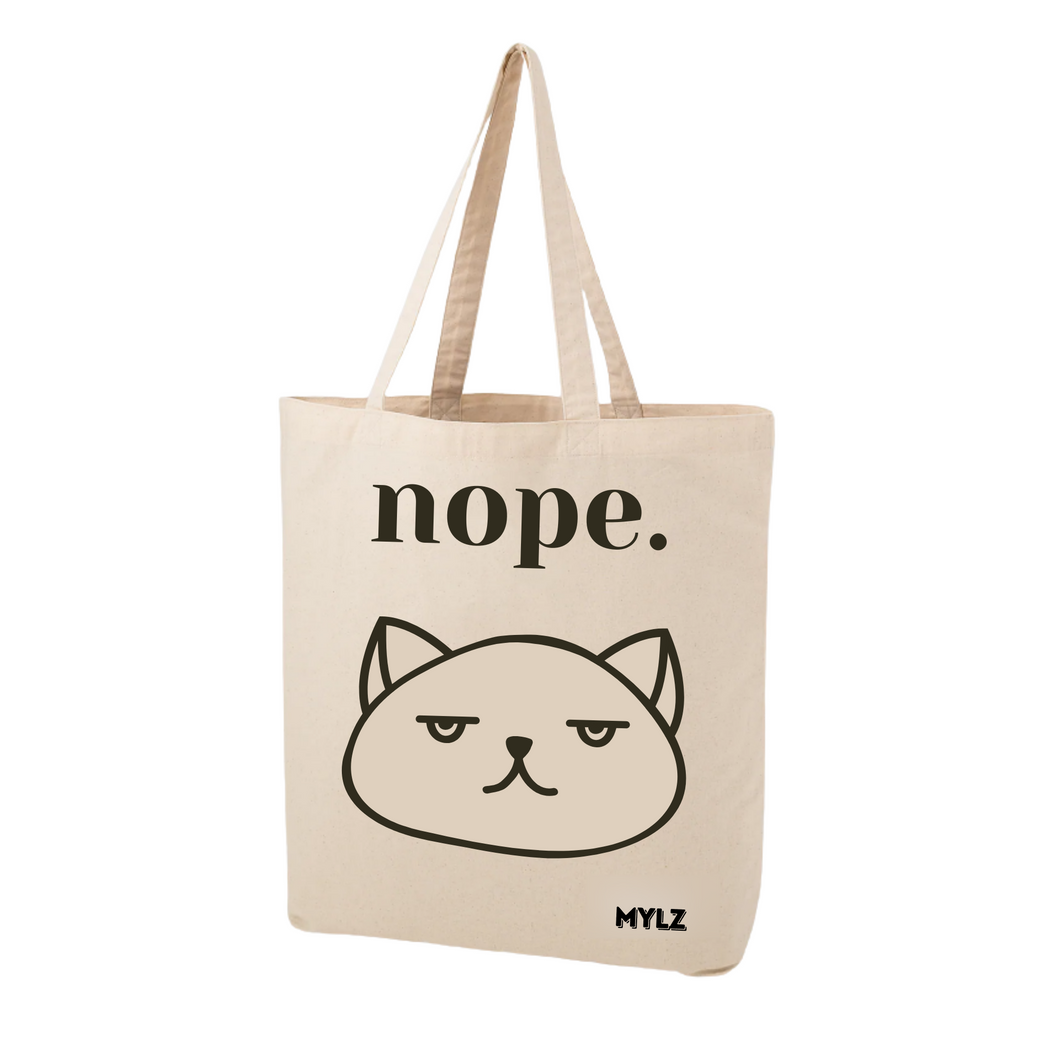 MYLZ 'Nope. Grumpy Cat Face' tote bag
